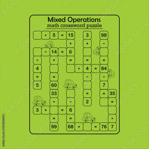 Multiple math calculations maze puzzle worksheet for child 
