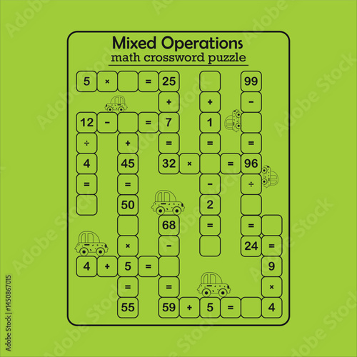 Multiple math calculations maze puzzle worksheet for child 