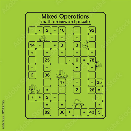 Multiple math calculations maze puzzle worksheet for child 