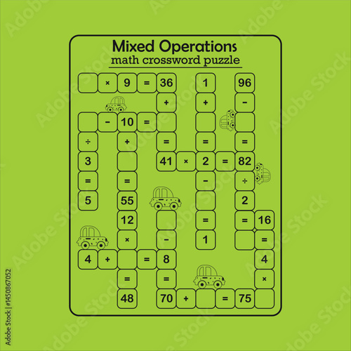 Multiple math calculations maze puzzle worksheet for child 