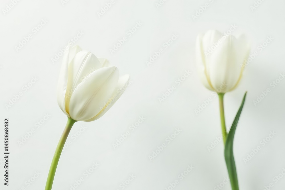 Single white tulip isolated on white background, beautiful, clean, flower Single white tulip isolated on white background, beautiful, clean, flower