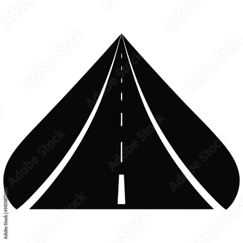 Minimal Road Icon Symbolizing Journey or Progress