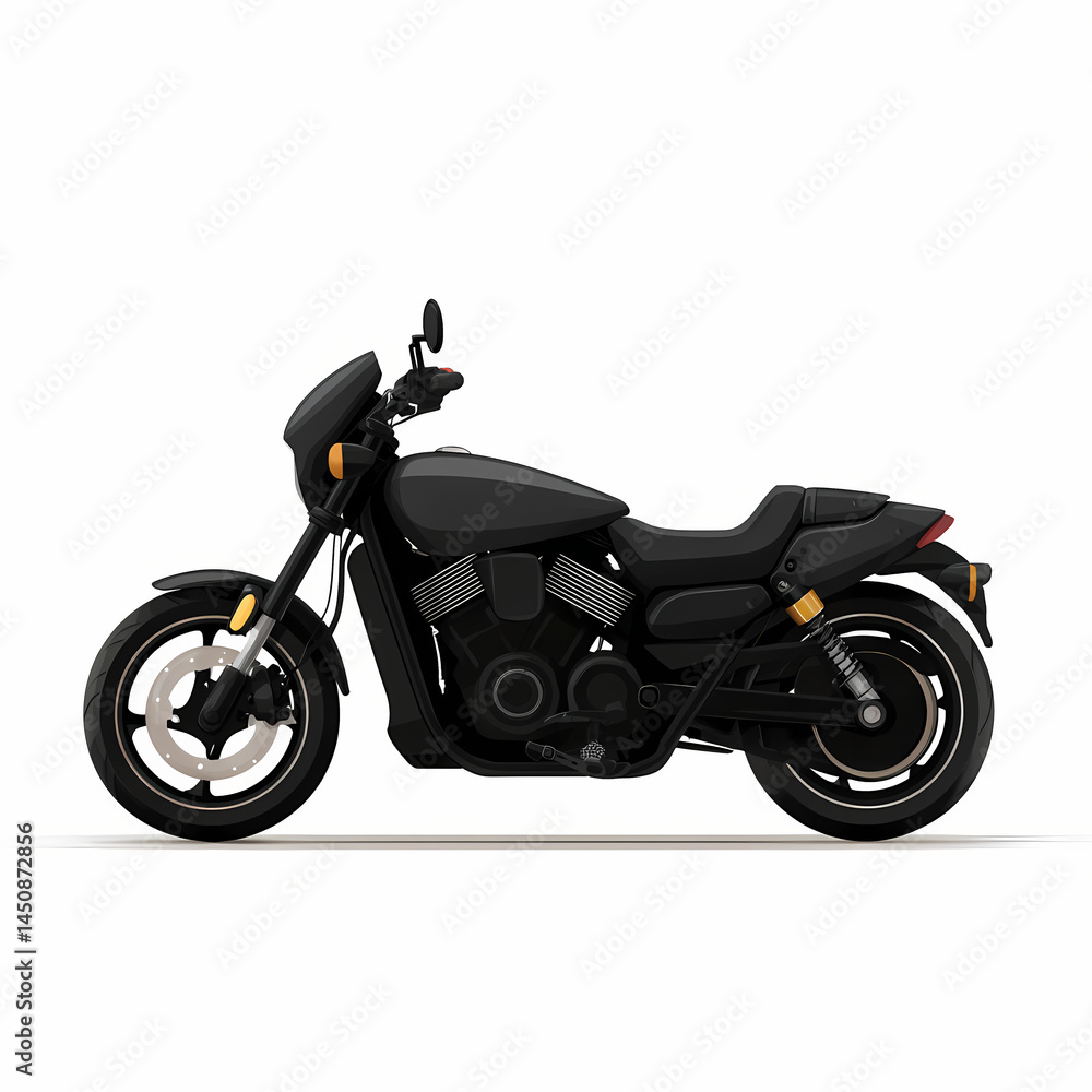 Black Motorcycle Vector PNG - Side View Black Motorcycle Vector PNG - Side View