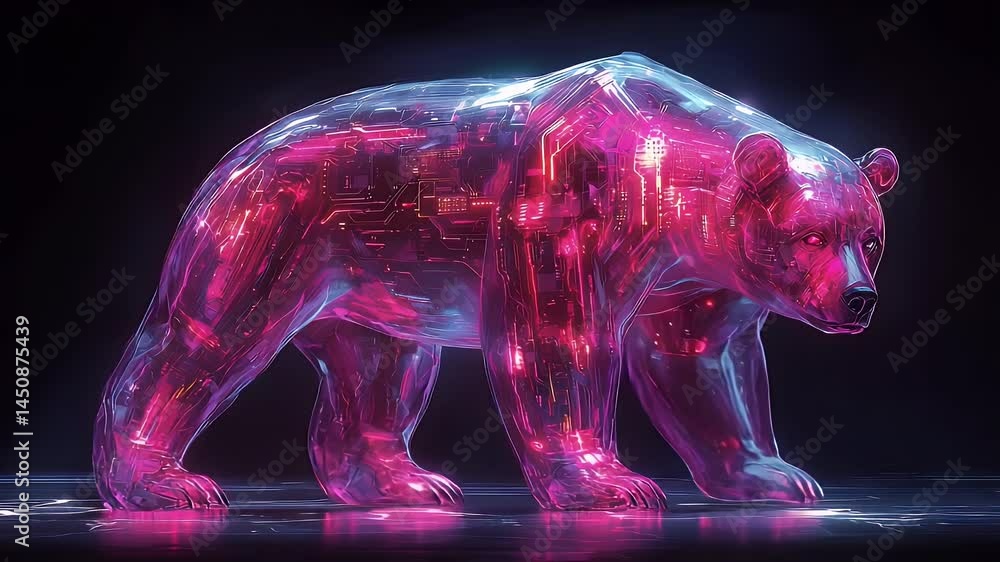 Futuristic glowing bear technology Futuristic glowing bear technology