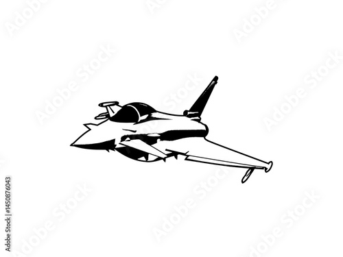 eurofighter isolated on white, eurofighter isolated on white background, vector illustration of eurofighter, aircraft isolated on white