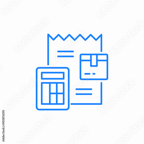 delivery invoice bill calculator icon sign vector