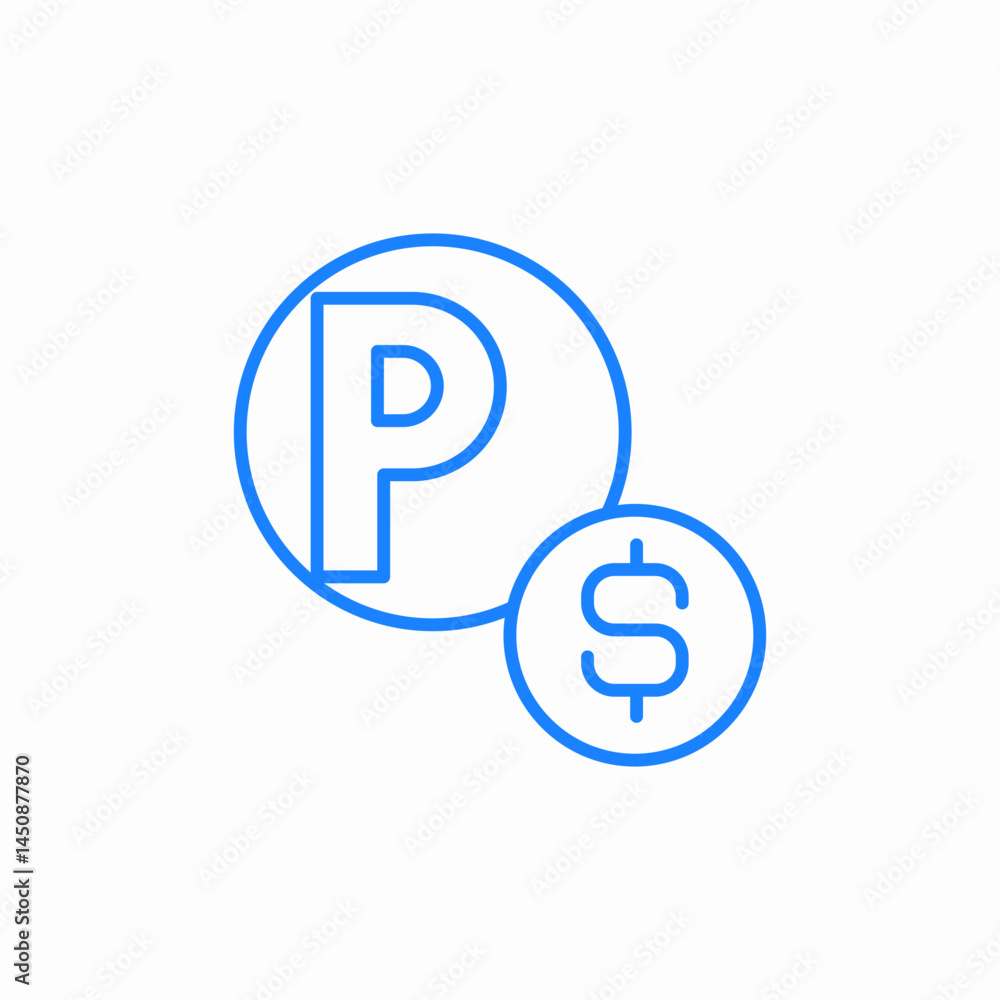 paid parking zone icon sign vector paid parking zone icon sign vector