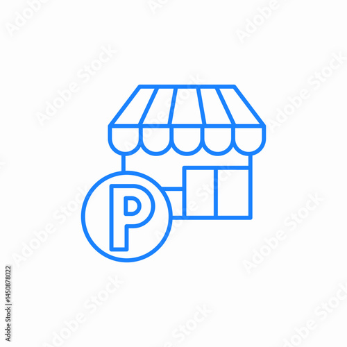 parking zone store icon sign vector