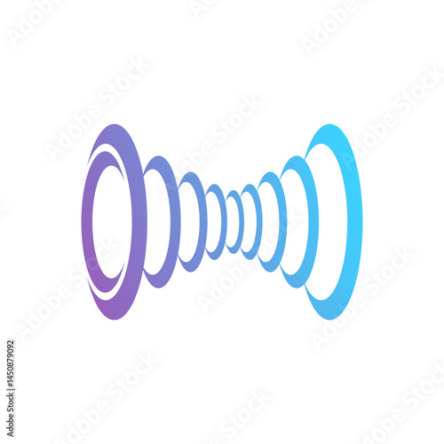 Creative Abstract Sound Wave Symbol with Oval Shapes