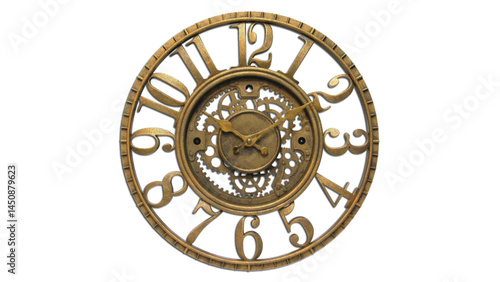 old clock isolated on white
