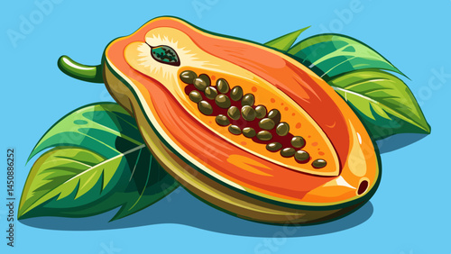 Ripe papaya with velvet skin and sheen,
A harmony of softness, color, and life.
Ideal for fresh dishes or vivid design,
A tropical dream in every slice.