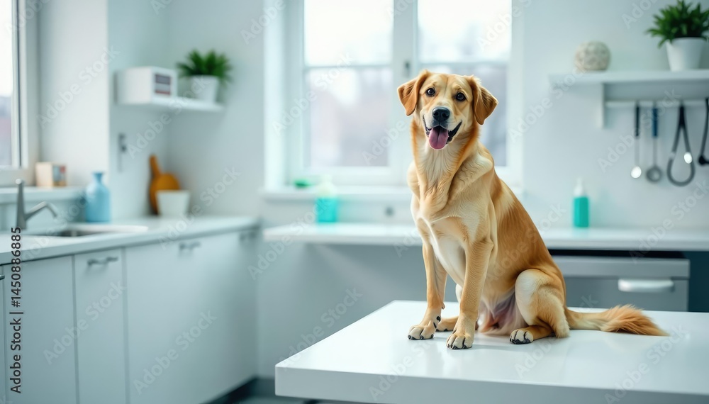 A veterinarian's workspace, sterile white background, animal, treatment, health A veterinarian's workspace, sterile white background, animal, treatment, health