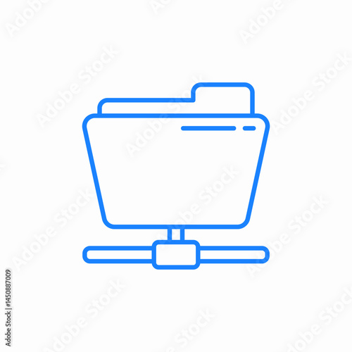 folder with computer icon sign vector