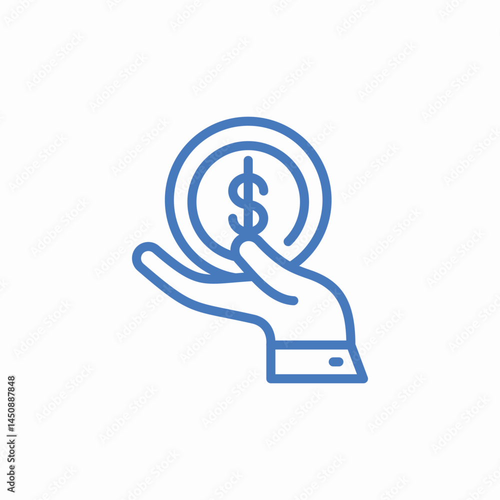 hand money icon sign vector hand money icon sign vector