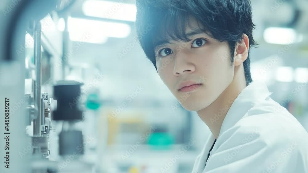 Young Scientist at Work: A Focused Portrait Young Scientist at Work: A Focused Portrait