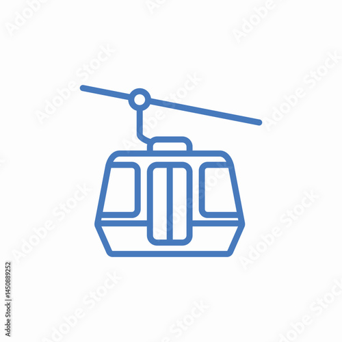 mountain cable transport icon sign vector