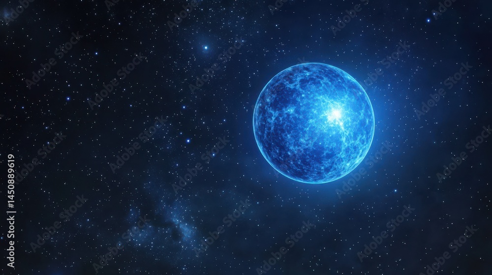 Obraz premium A starry night sky with a blue moon