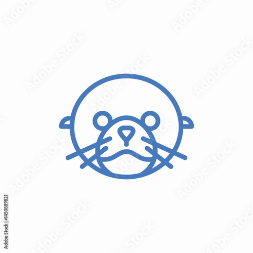 otter animal face icon sign vector