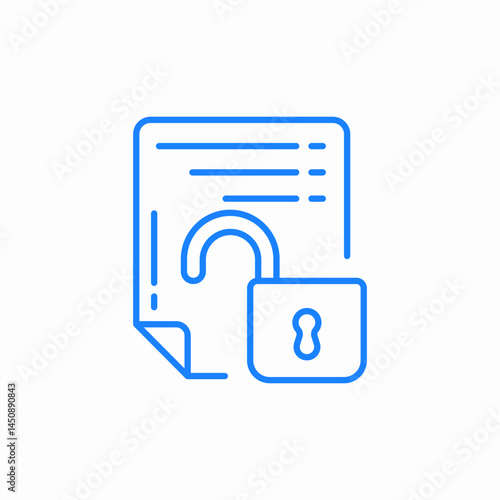 unlocked document icon sign vector