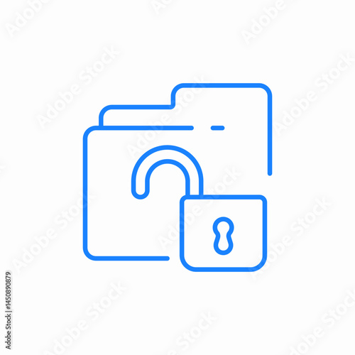 unlocked folder icon sign vector