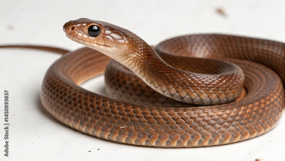 Naklejka premium Brown Tree Snake on studio background