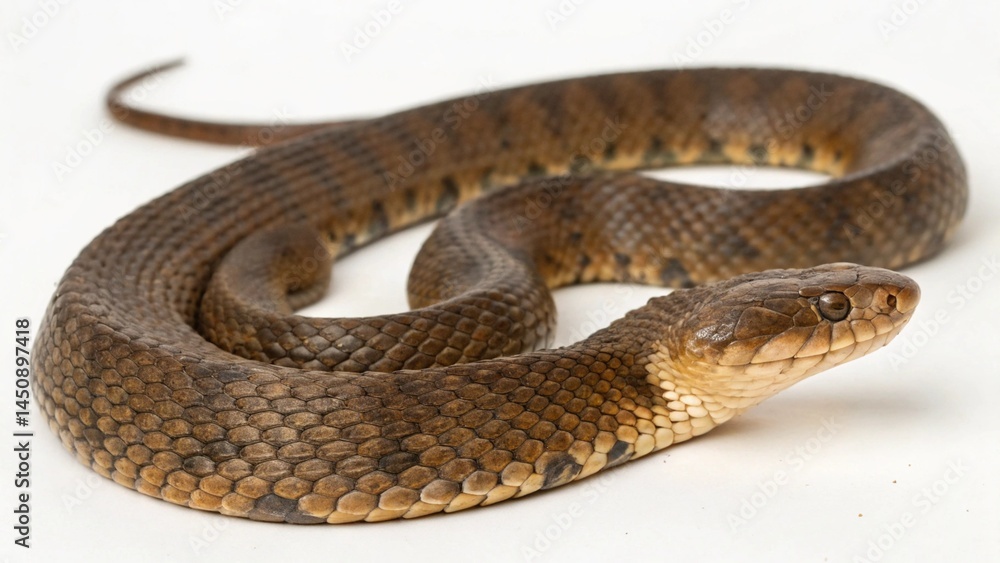 Fototapeta premium Brown Water Snake on studio background