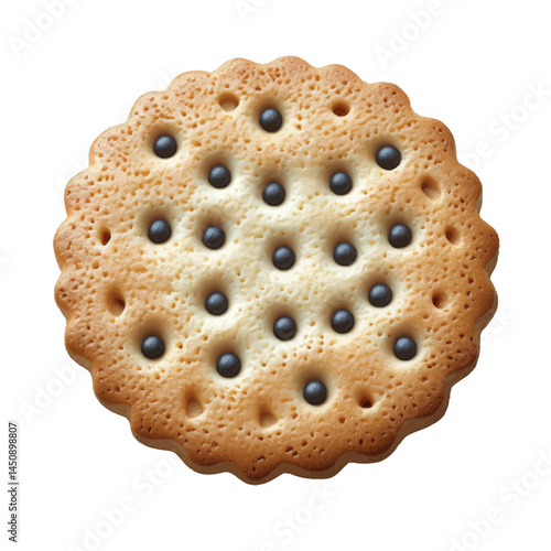 Delightful cookie illustration showcasing a simple design with chocolate accents, perfect for decoration and culinary inspiration