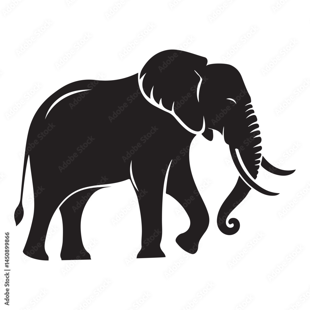 Obraz premium Vector silhouette image of a African Elephant