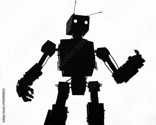 Explore the future of ai robot technology futuristic ,android silhouette on white background design concept.