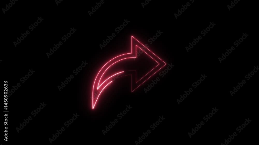 glowing neon share icon animation black background. 4K Video motion graphic animation. glowing neon share icon animation black background. 4K Video motion graphic animation.