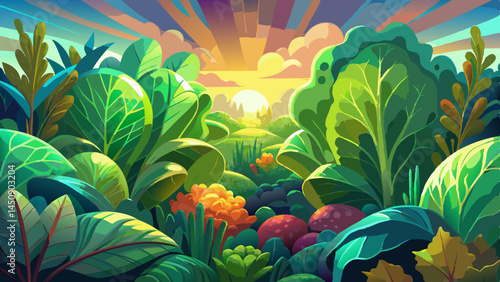 Lush greens arranged with perfect grace,
Floating gently in a weightless space.
AI-crafted, yet deeply real,
Healthy beauty in a minimalist seal.