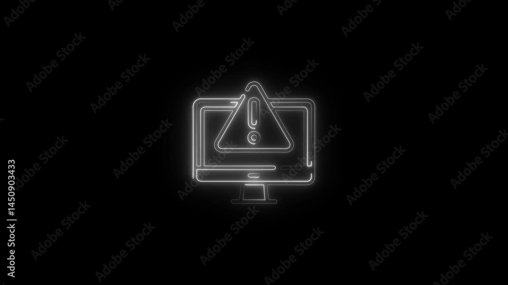 glowing neon system icon animation black background. 4K Video motion graphic animation. glowing neon system icon animation black background. 4K Video motion graphic animation.