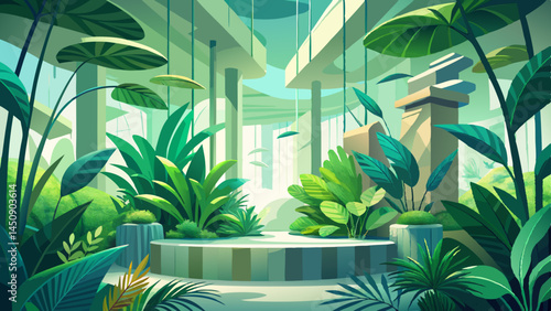 Lush greens arranged with perfect grace,
Floating gently in a weightless space.
AI-crafted, yet deeply real,
Healthy beauty in a minimalist seal.