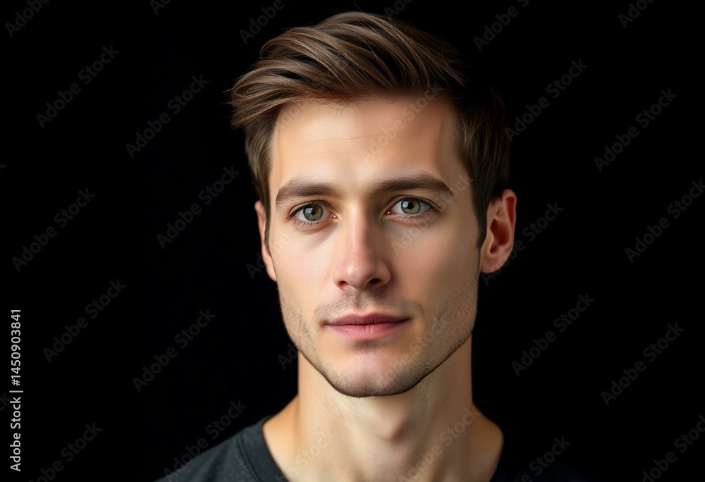 Fototapeta premium Male portrait on black background