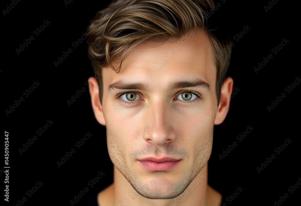Obraz premium Male portrait on black background