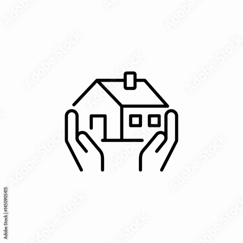 protected house icon sign vector