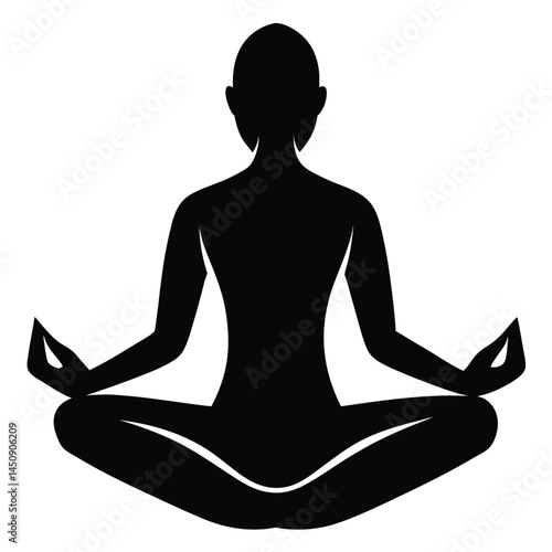 Meditating Person in Lotus Pose Silhouette