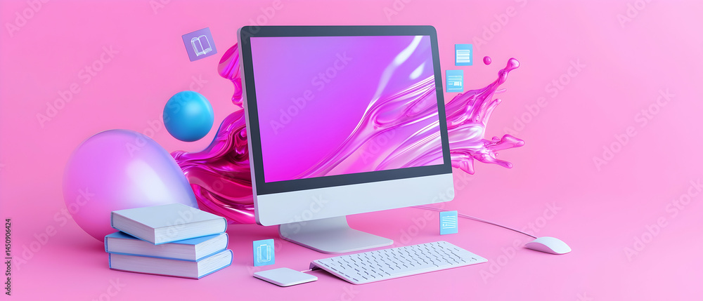 Abstract Pink Purple Computer Desktop Composition Abstract Pink Purple Computer Desktop Composition