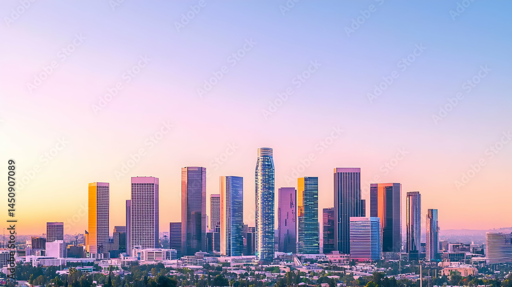Fototapeta premium Los Angeles Skyline at Sunrise