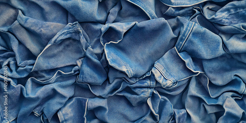 Blue Denim Texture Background: High-Resolution Image
