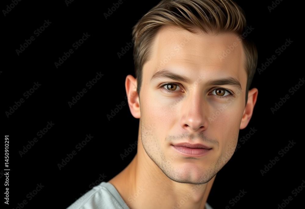 Obraz premium Male portrait on black background