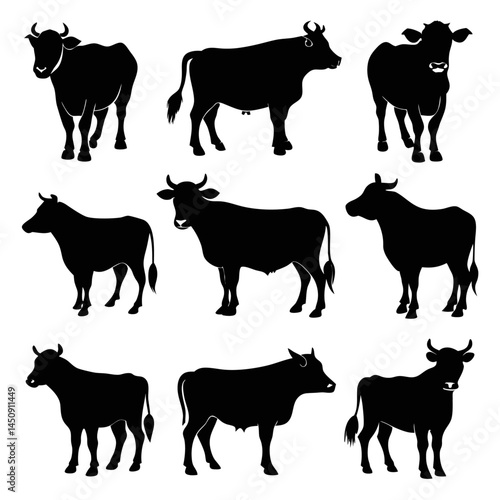 Cow silhouette bundle vector design