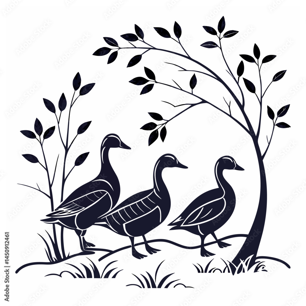 Naklejka premium Duck silhouette bundle vector design