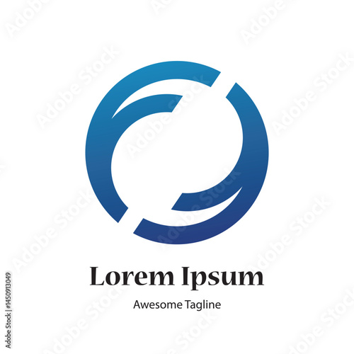 ff letter round shape creative logo design icon