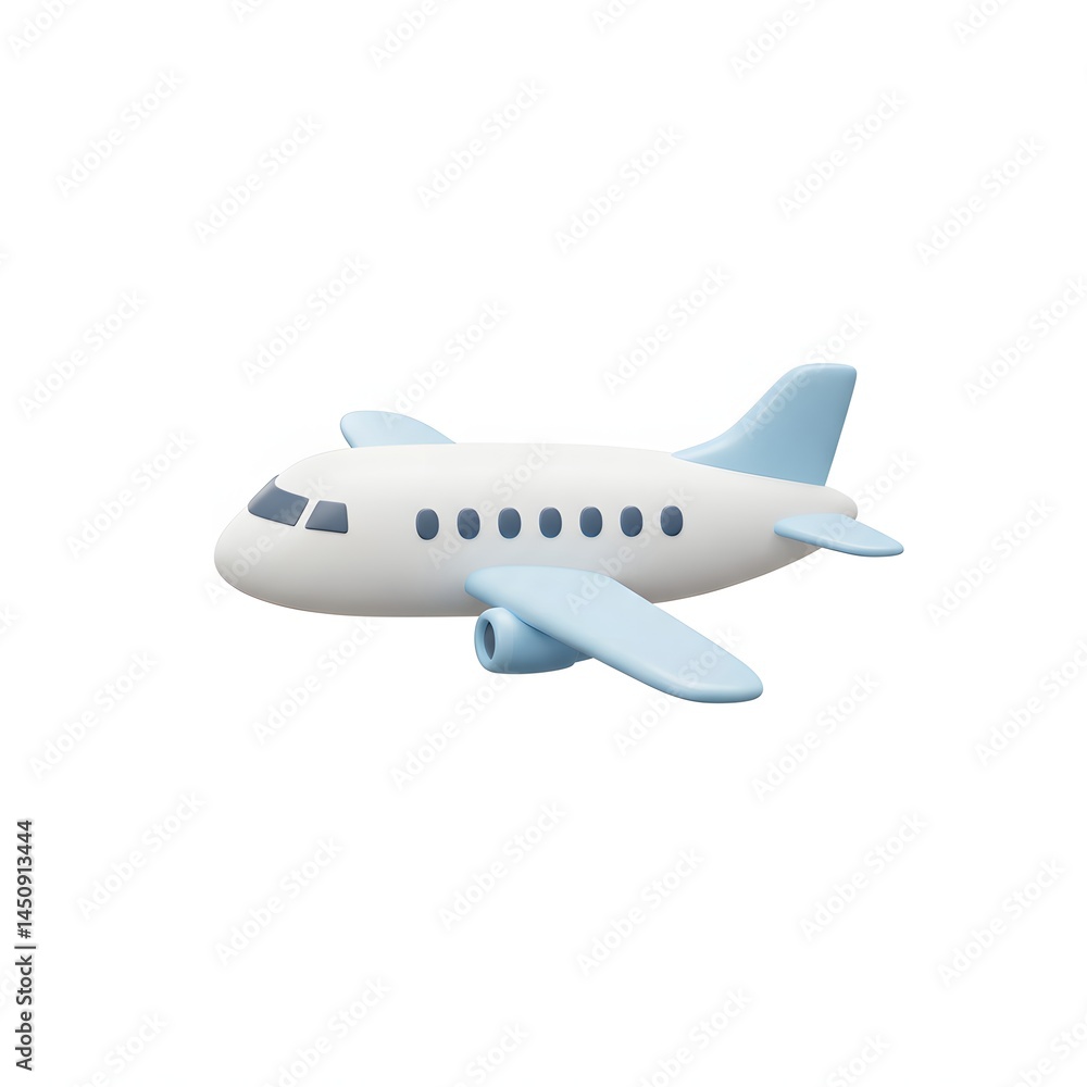 Obraz premium 3D Model of a Passenger Airplane Perfect for Travel, Aviation, and Transportation Designs