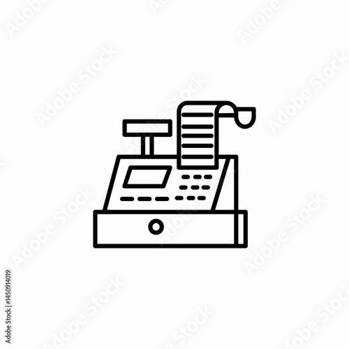 cashier machine receipt icon sign vector