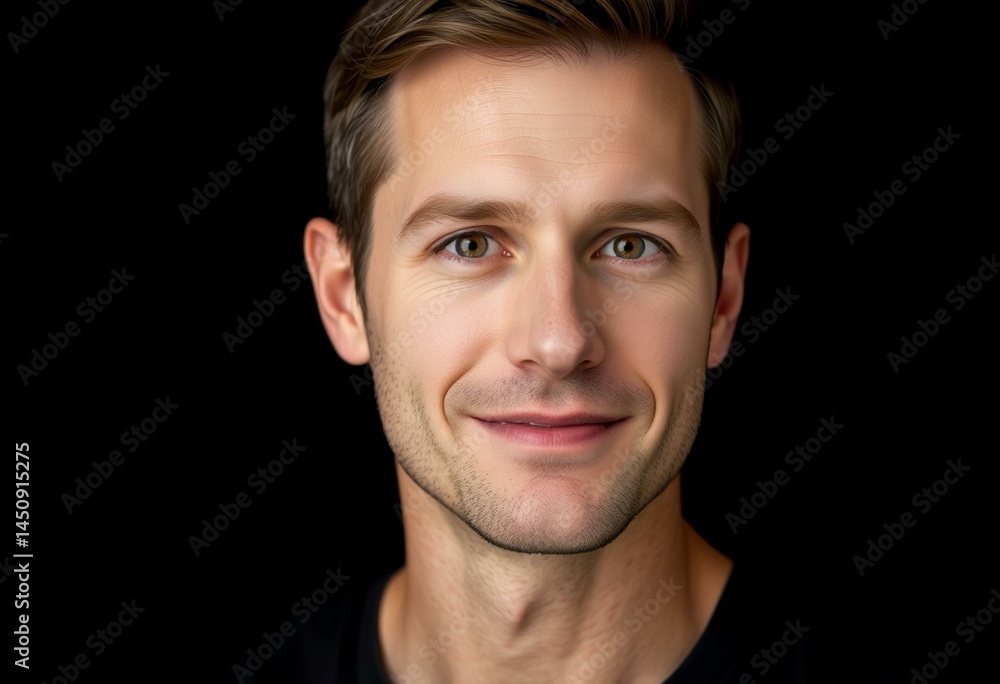 Obraz premium Male portrait on black background