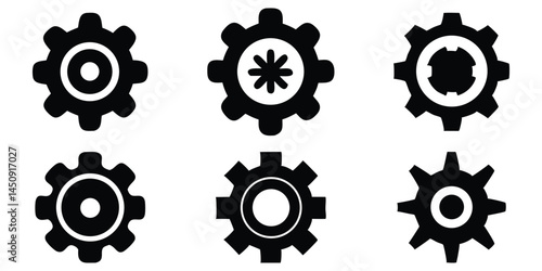 black and white settings icon silhouette