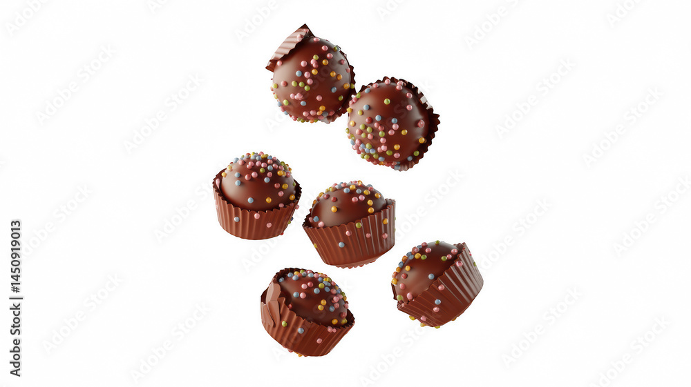Chocolate pralines with transparent background Chocolate pralines with transparent background