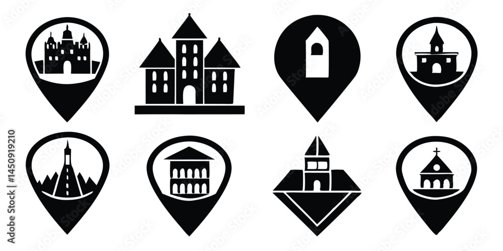 set of vector location icons set of vector location icons